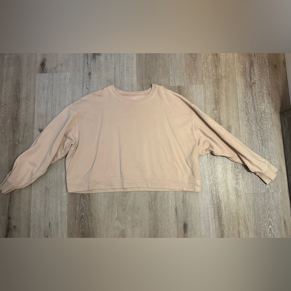 Girlfriend Collective Light Pink Crop Crewneck